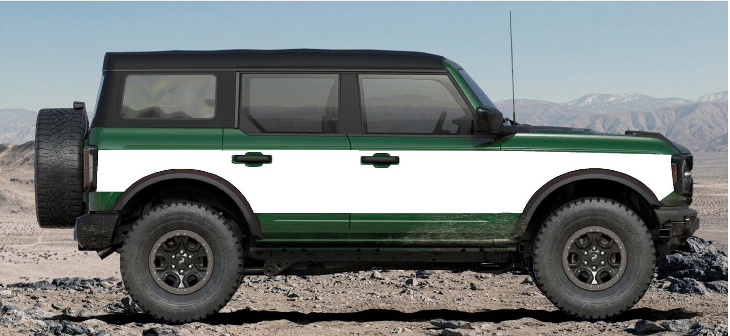 2021-up Ford Bronco Two Tone Wrap Style Body Graphics