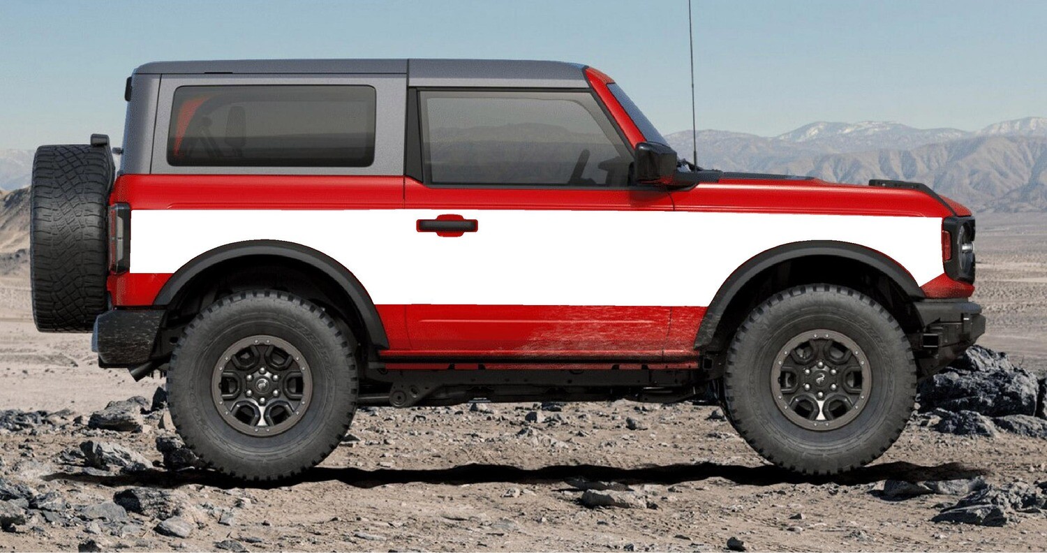 2021-up Ford Bronco Two Tone Wrap Style Body Graphics