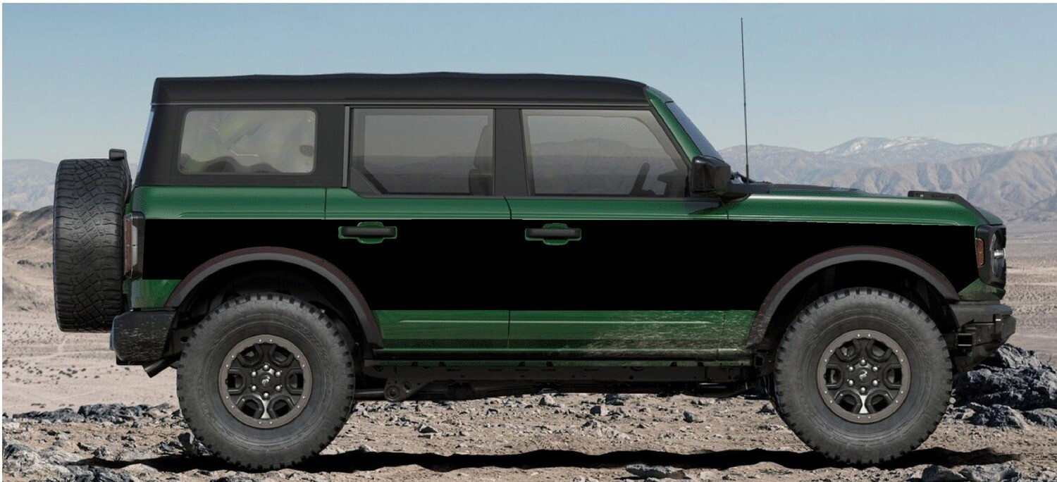 2021-up Ford Bronco Two Tone Wrap Style Body Graphics