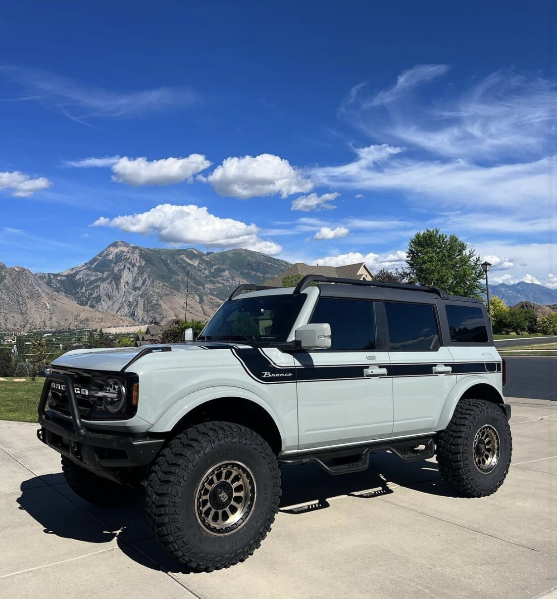 2021-up Ford Bronco Retro Special Decor Style Side/Hood Graphics Kit (Below Body Line Wide Stripe)