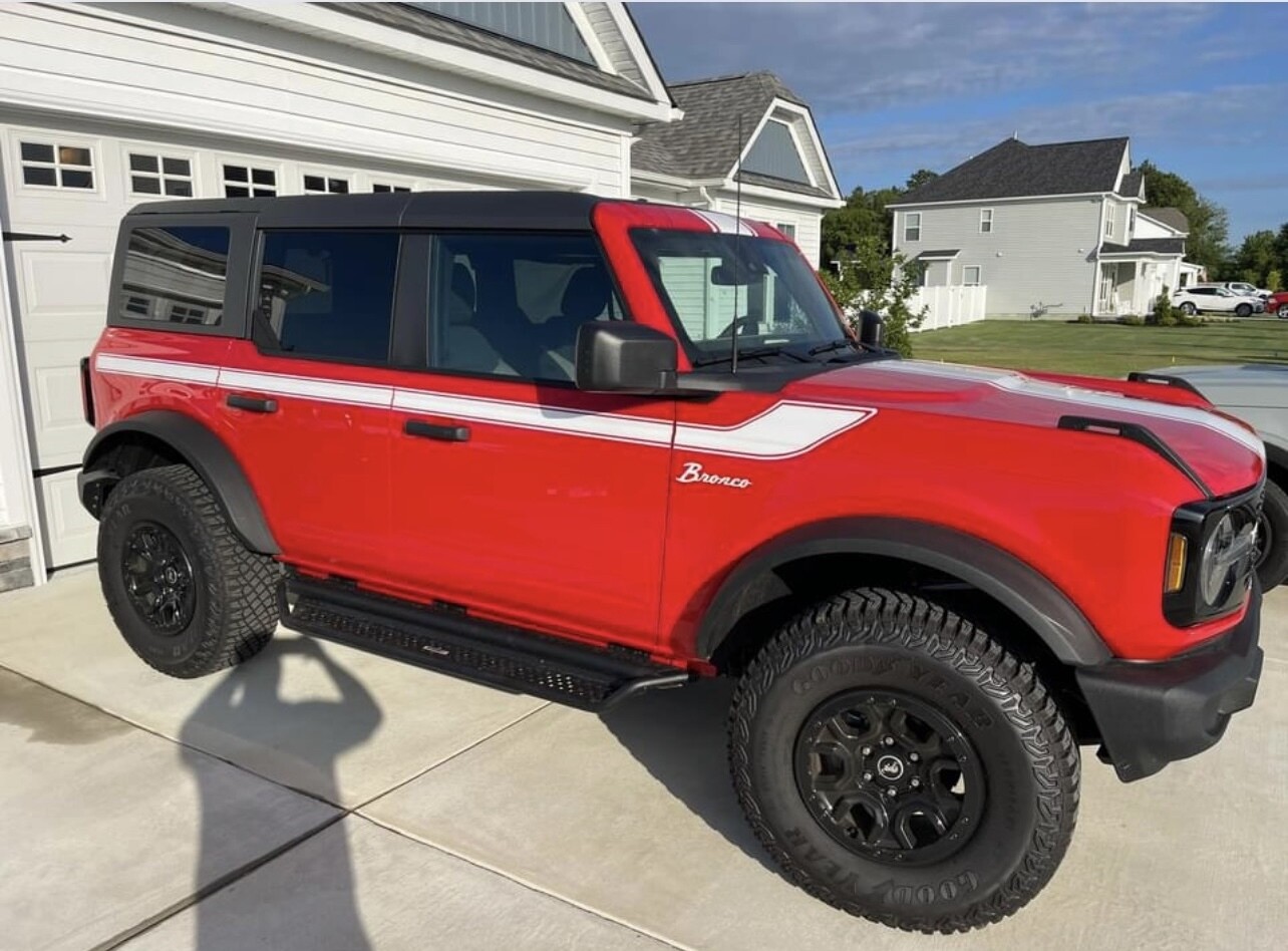 2021-up Ford Bronco Retro Special Decor Style Side Graphics Kit (Centered on Body Line)