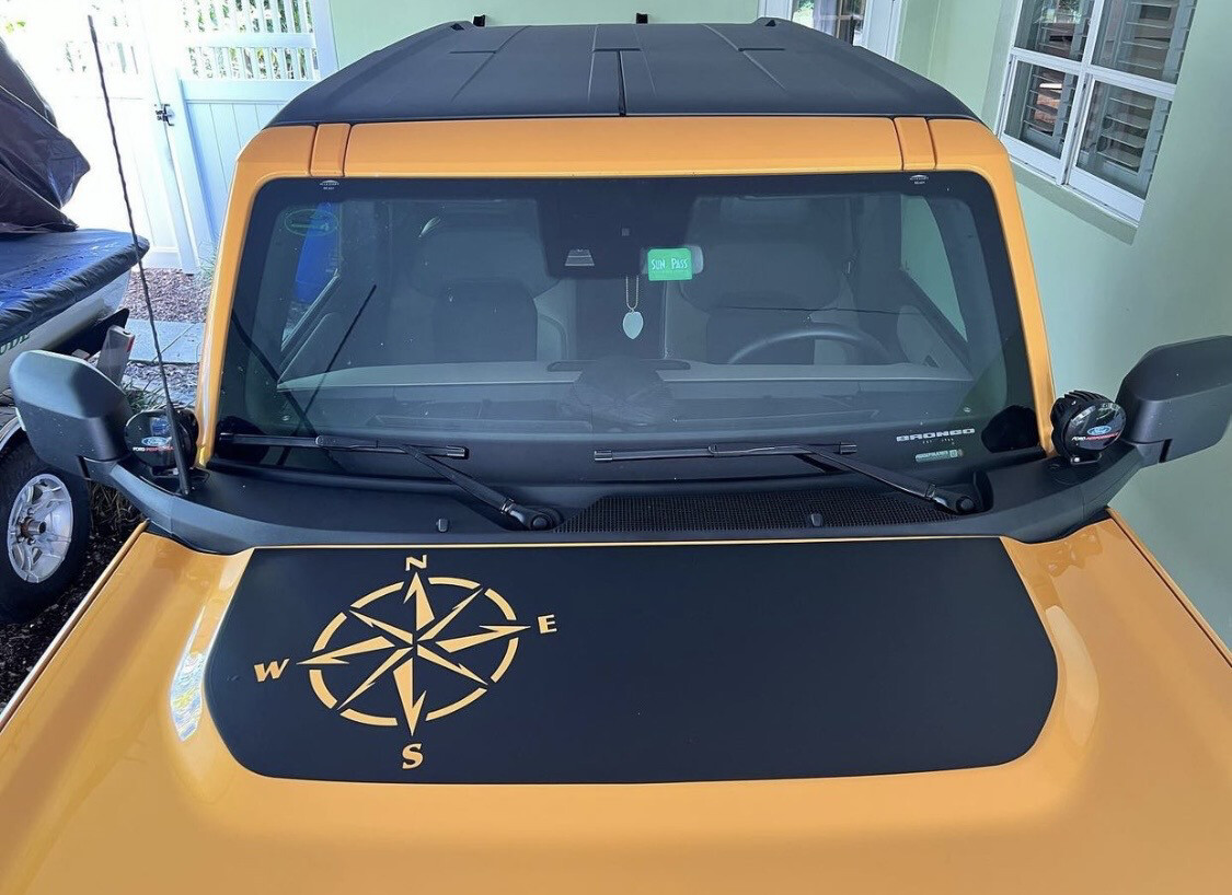 2021-up Ford Bronco Hood Bump Vinyl Graphics Kit