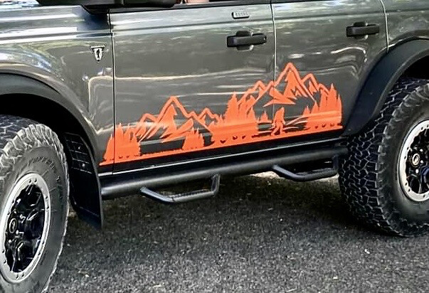 2021-up Ford Bronco Lower Body Large Mountain Graphics Kit