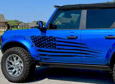 2021-up Ford Bronco Large Tattered Flag Graphics Kit