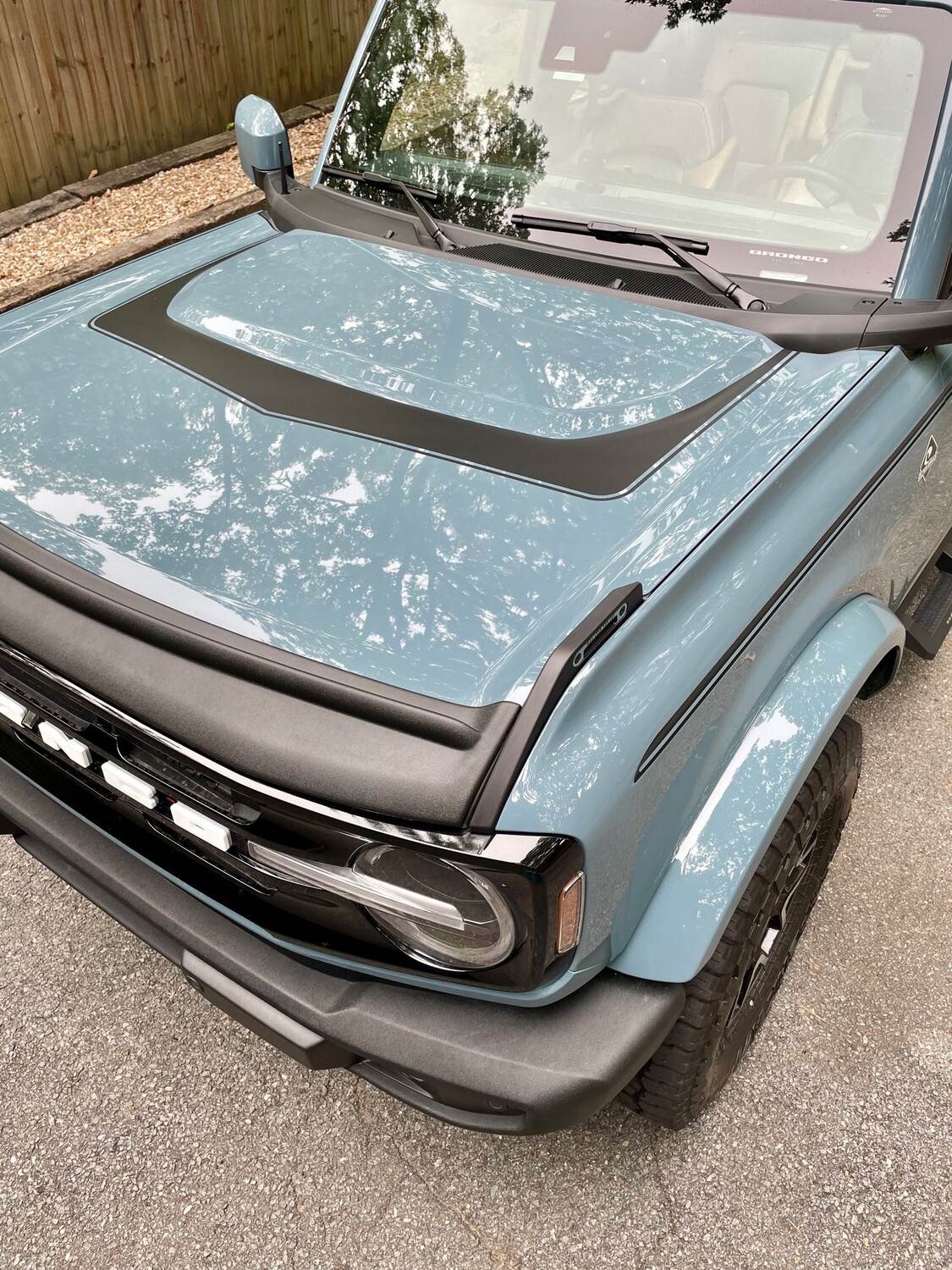 2021-up Ford Bronco Retro Explorer #2 Style Hood Bump Surround Vinyl Graphics Kit