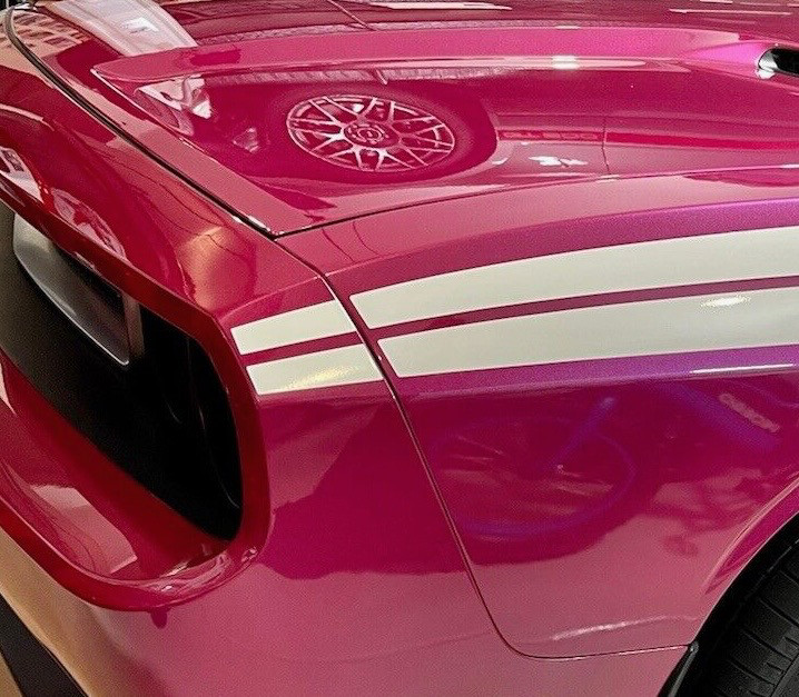 2009-2014 Dodge Challenger RT Classic Factory Front Nose Stripe Extensions Only