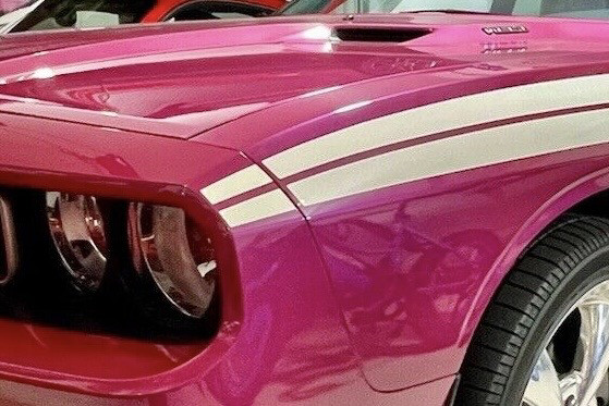 2009-2014 Dodge Challenger RT Classic Factory Front Nose Stripe Extensions Only