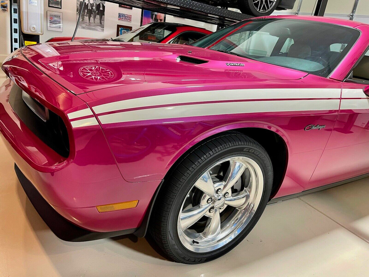 2009-2014 Dodge Challenger RT Classic Factory Front Nose Stripe Extensions Only