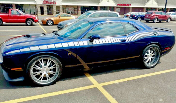 2008 - Up Dodge Challenger AAR Style Full Upper Strobe Stripes