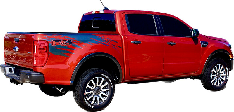 2019-UP Ford Ranger Large Bedside Splash Decals