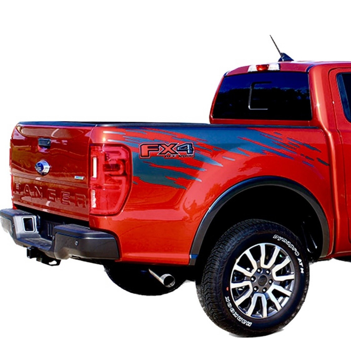 2019-UP Ford Ranger Large Bedside Splash Decals