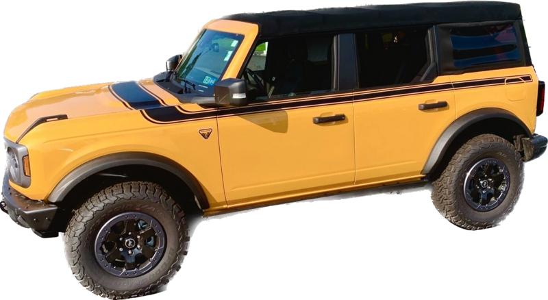 2021-up Ford Bronco Retro Special Decor Style Side/Hood Graphics Kit (Above Body Line)
