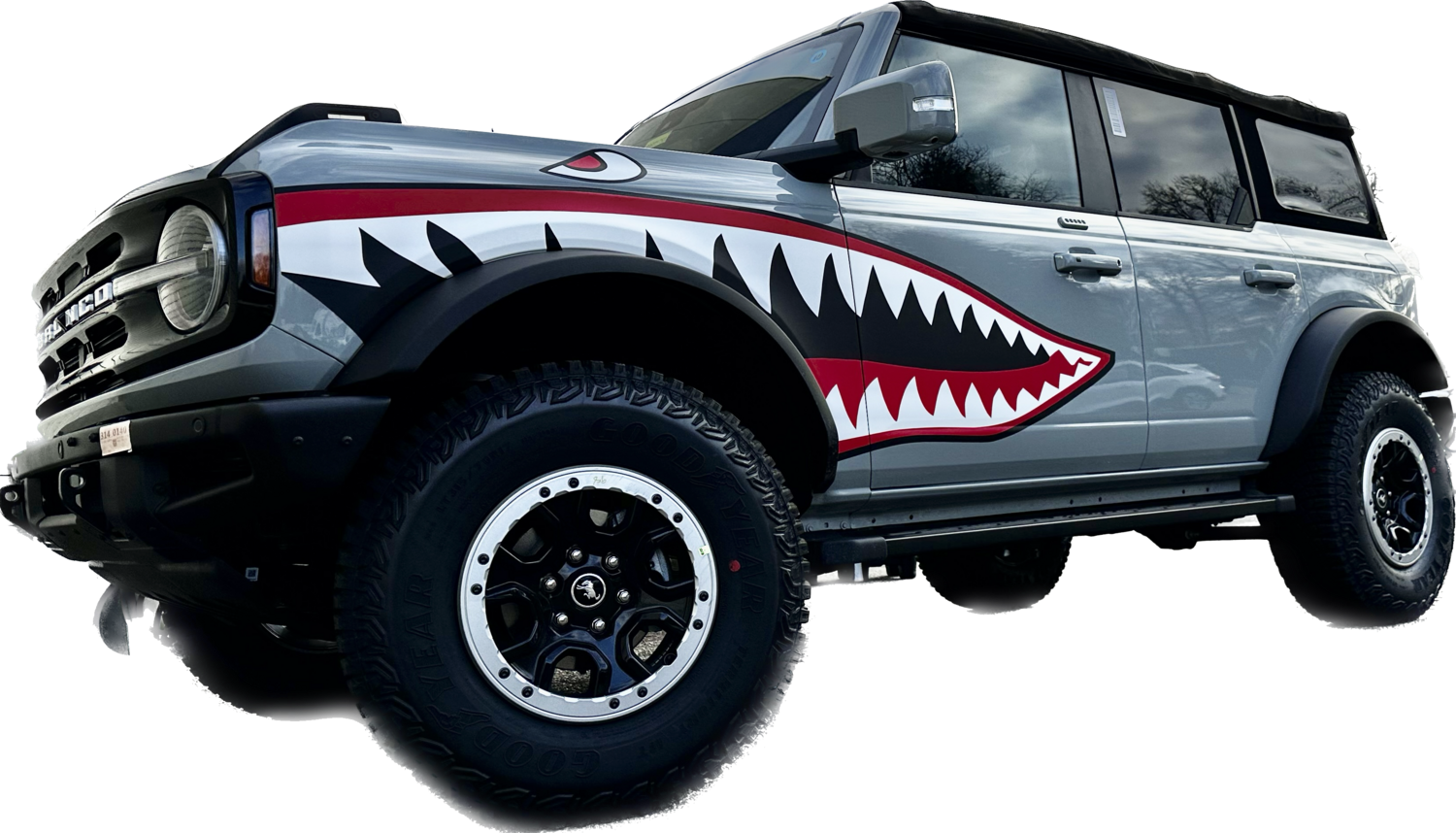 2021-up Ford Bronco &quot;Flying Tigers&quot; Curtiss P-40 Warhawk fighter plane style Shark Mouth Graphics