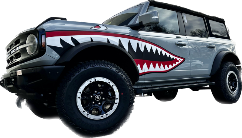 2021-up Ford Bronco "Flying Tigers" Curtiss P-40 Warhawk fighter plane style Shark Mouth Graphics