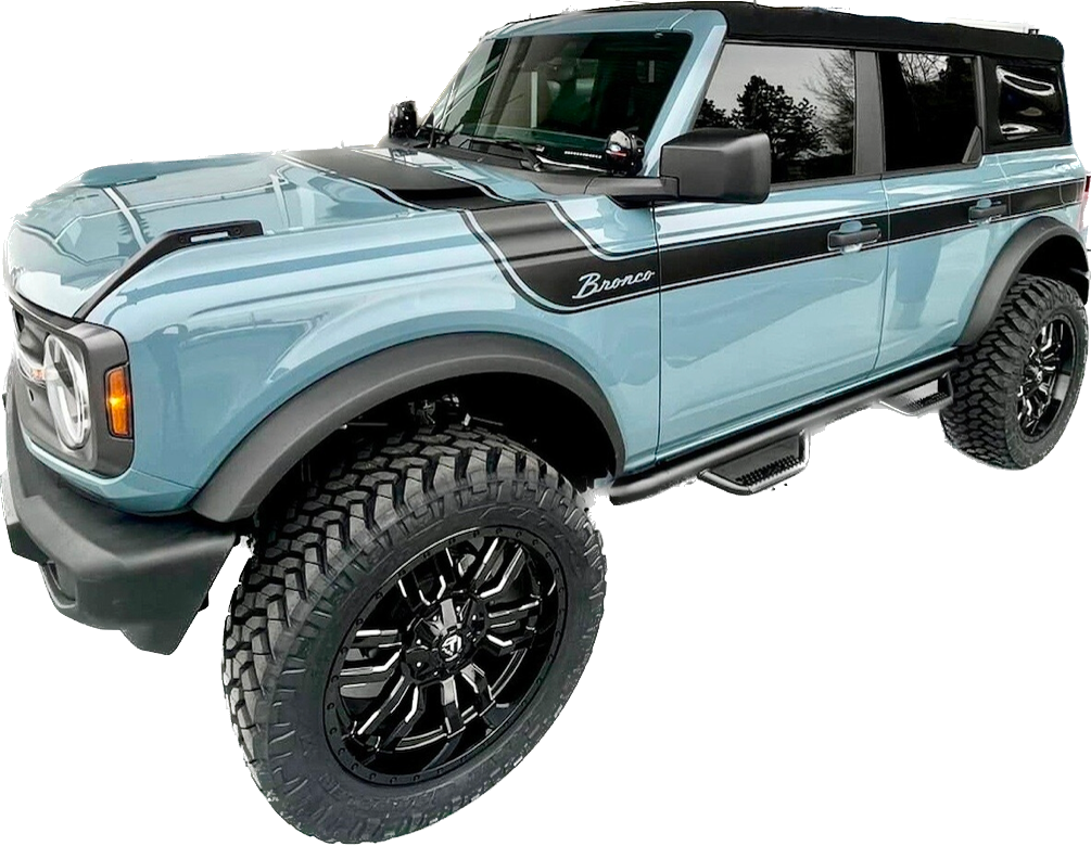 2021-up Ford Bronco Retro Special Decor Style Side/Hood Graphics Kit (Below Body Line Wide Stripe)