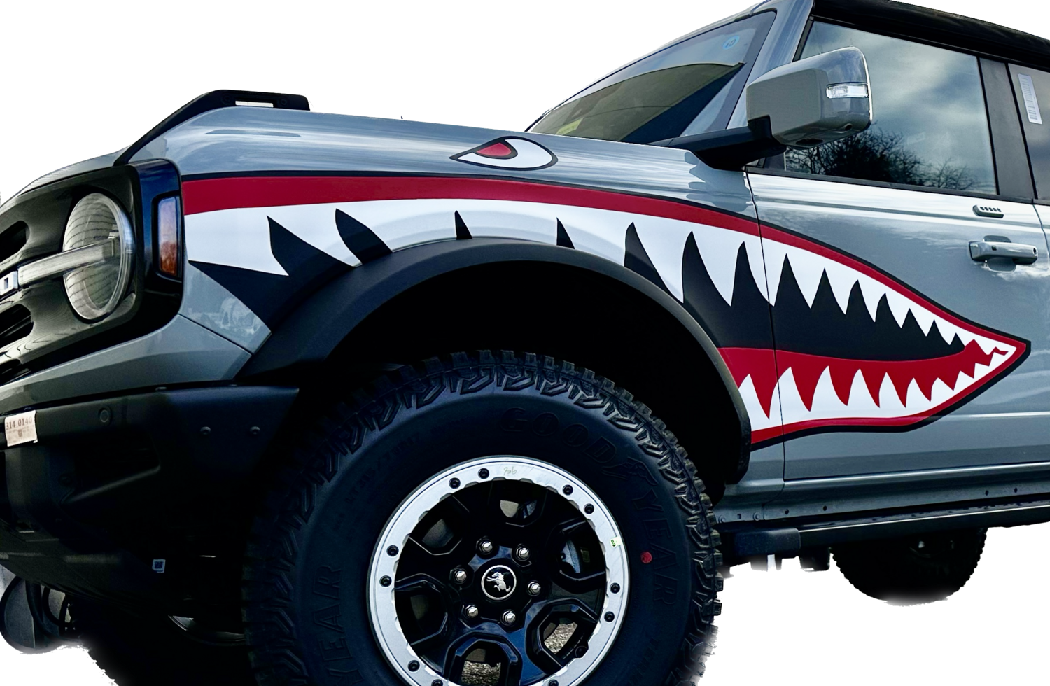 2021-up Ford Bronco "Flying Tigers" Curtiss P-40 Warhawk fighter plane style Shark Mouth Graphics