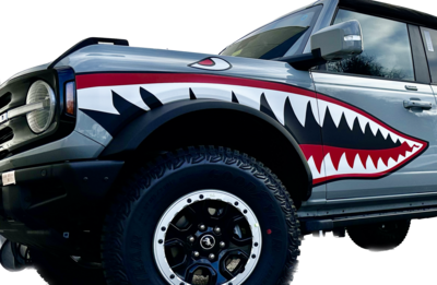 2021-up Ford Bronco "Flying Tigers" Curtiss P-40 Warhawk fighter plane style Shark Mouth Graphics