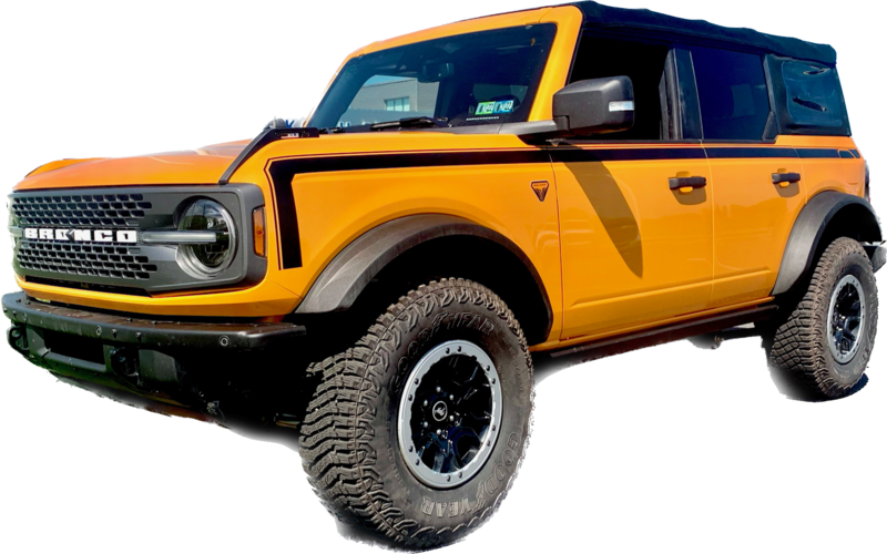 2021-up Ford Bronco Retro "BOSS" Style Side Graphics Kit (Above Body Line)
