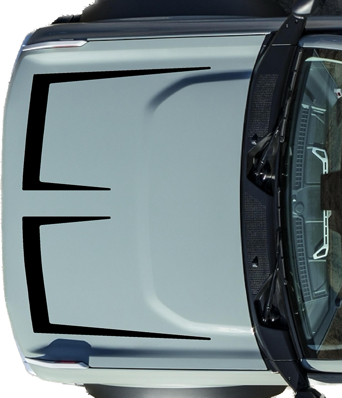 2021-up Ford Bronco Scallop Style Vinyl Hood Graphics Kit
