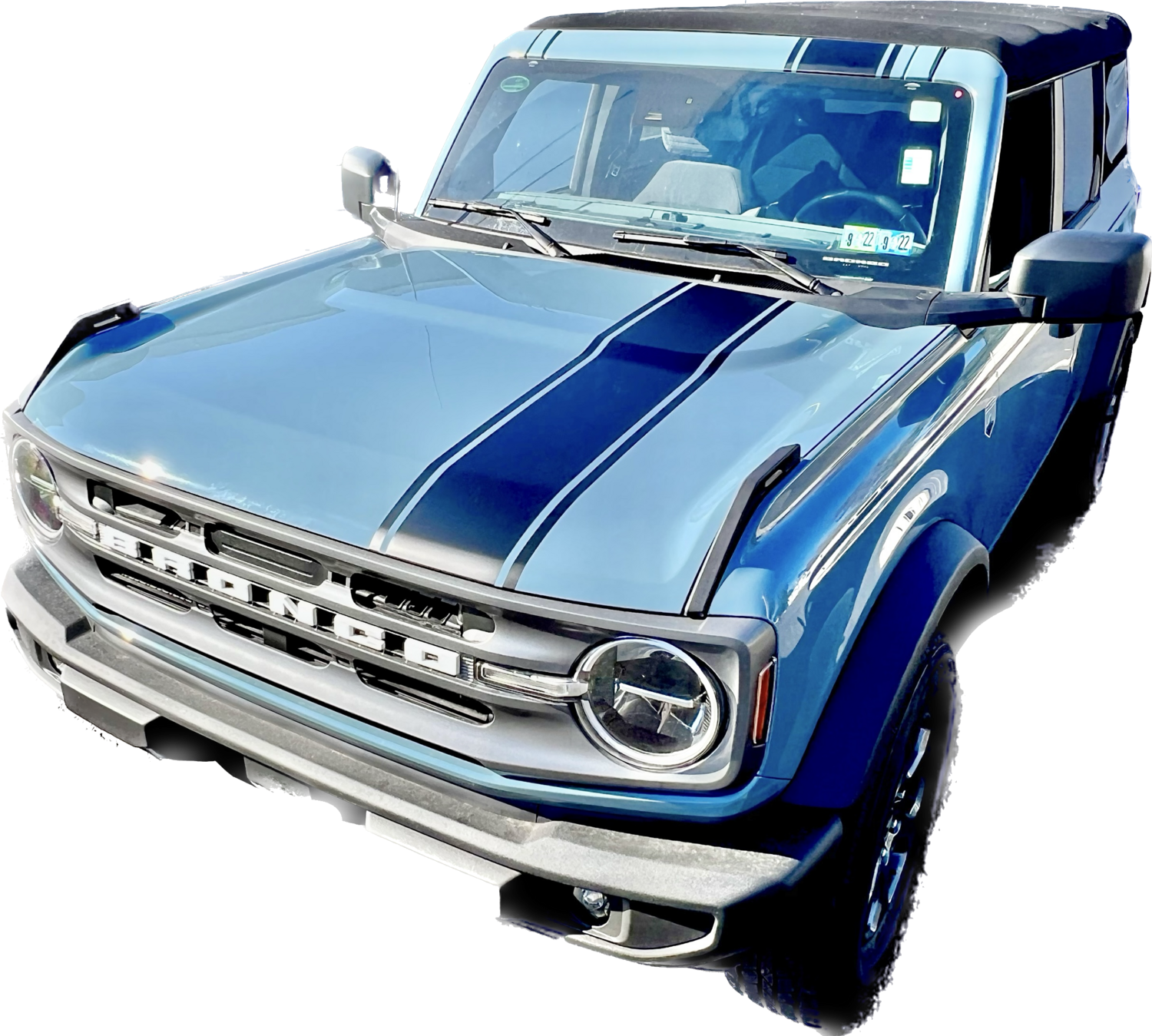 2021-up Ford Bronco Offset Rally Stripe Vinyl Graphics Kit