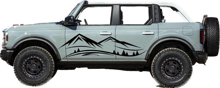 2021-up Ford Bronco Large Bodyside Mountain Graphics Kit
