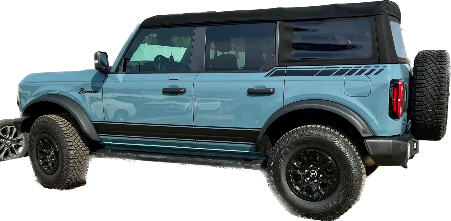 2021-up Ford Bronco Rear Quarter Side Graphics Kit
