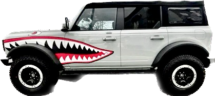 2021-up Ford Bronco "Flying Tigers" Curtiss P-40 Warhawk fighter plane style Shark Mouth Graphics
