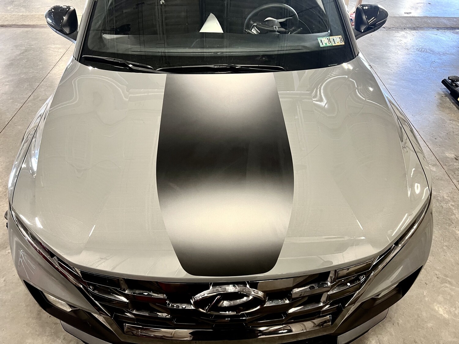 2022-up Hyundai Santa Cruz Single Rally Stripe Hood Only Vinyl Graphics Kit