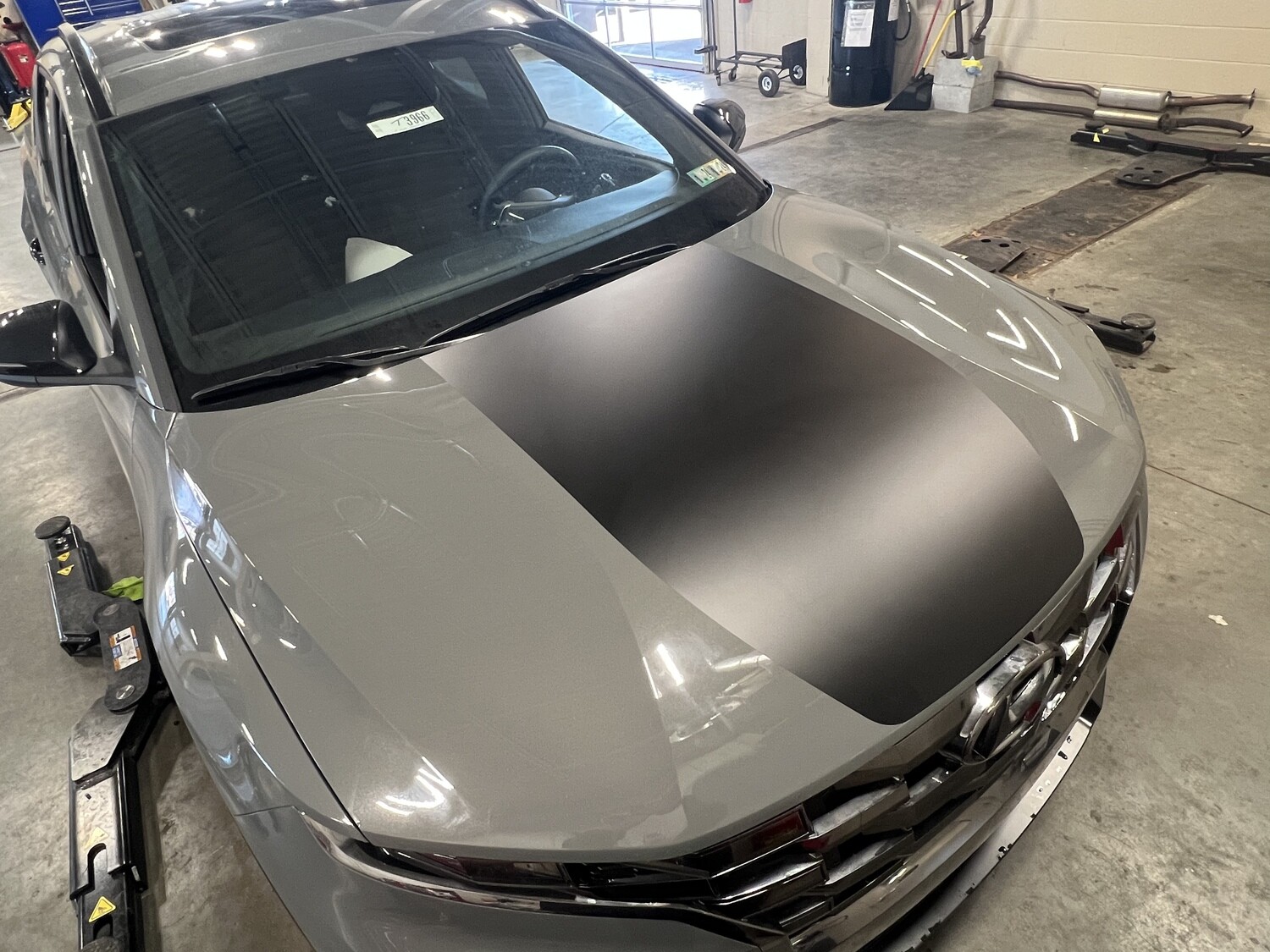 2022-up Hyundai Santa Cruz Single Wide Rally Stripe Hood Only Vinyl Graphics Kit