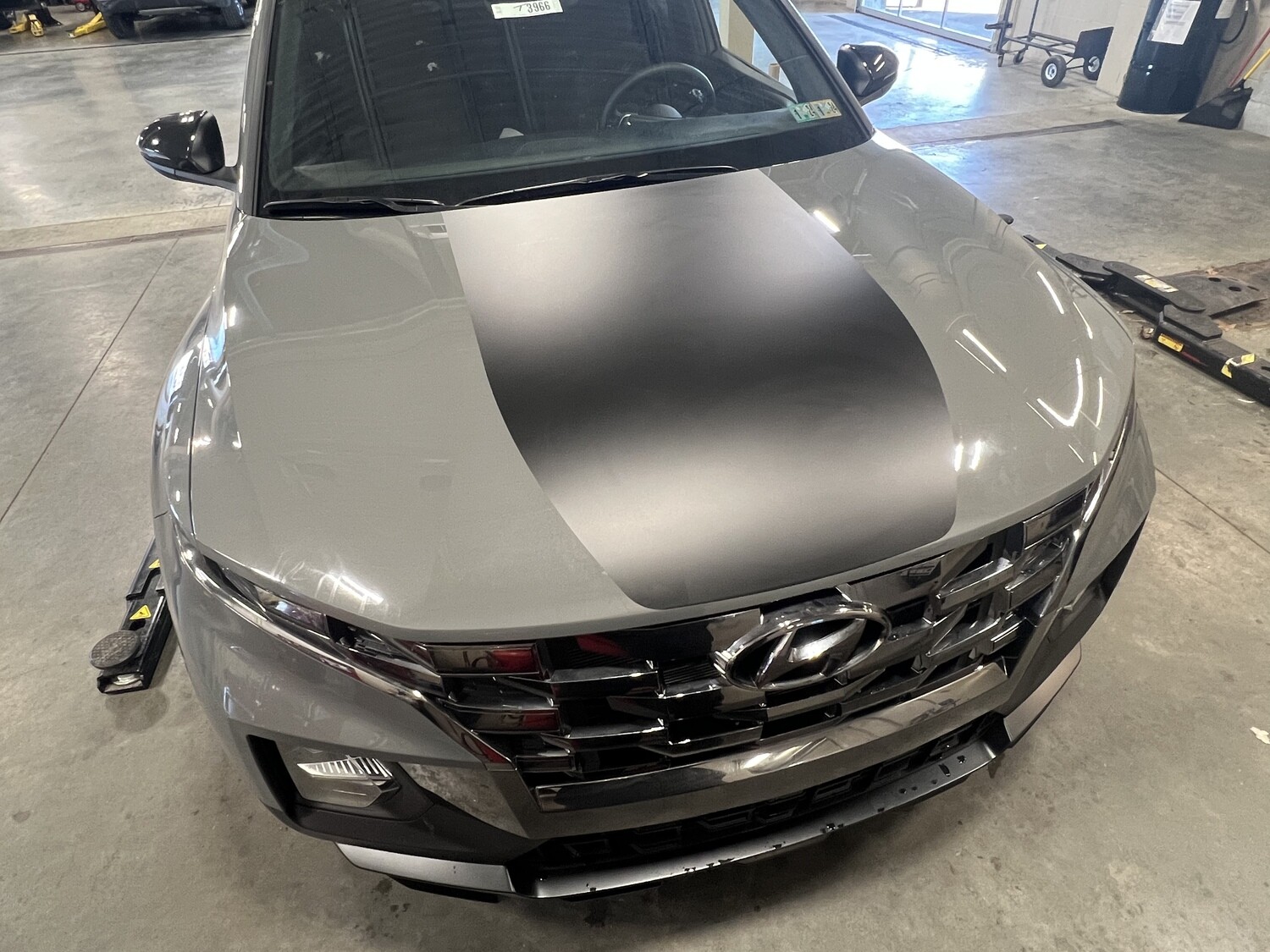 2022-up Hyundai Santa Cruz Single Wide Rally Stripe Hood Only Vinyl Graphics Kit