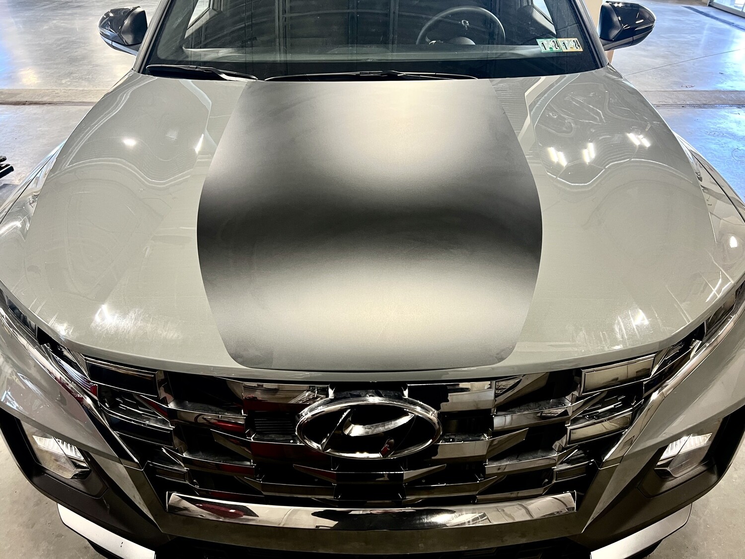 2022-up Hyundai Santa Cruz Single Wide Rally Stripe Hood Only Vinyl Graphics Kit