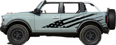 2021-up Ford Bronco Jumbo Tattered Flag Graphics Kit