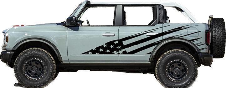 2021-up Ford Bronco Jumbo Tattered Flag Graphics Kit