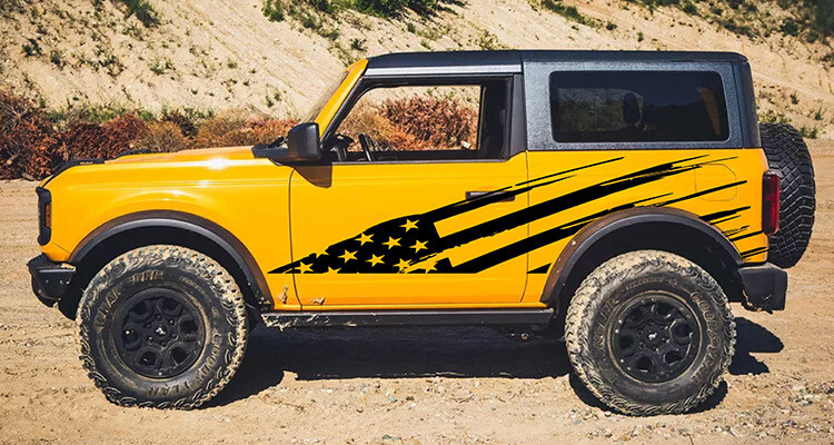 2021-up Ford Bronco Jumbo Tattered Flag Graphics Kit