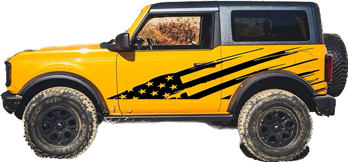 2021-up Ford Bronco Jumbo Tattered Flag Graphics Kit