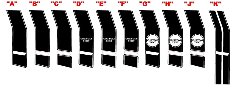 2011 - 2014 Dodge Charger Extended Super Bee Tail Stripes