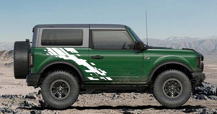 2021-up Ford Bronco Digital Mudsplash Raptor Style Graphics Kit