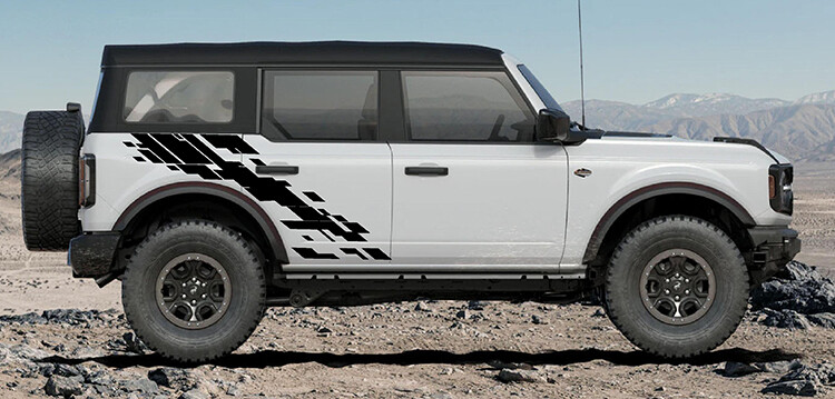 2021-up Ford Bronco Digital Mudsplash Raptor Style Graphics Kit