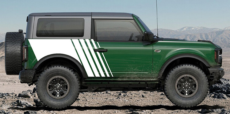 2021-up Ford Bronco Jumbo Side Strobe Style Graphics Kit
