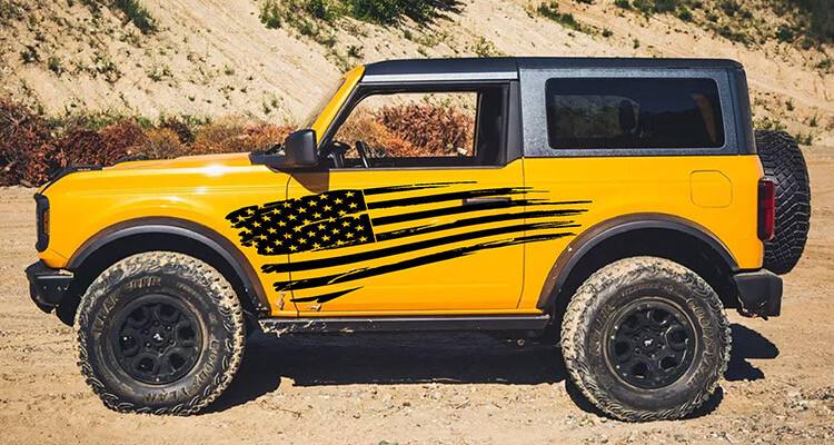 2021-up Ford Bronco Large Tattered Flag Graphics Kit