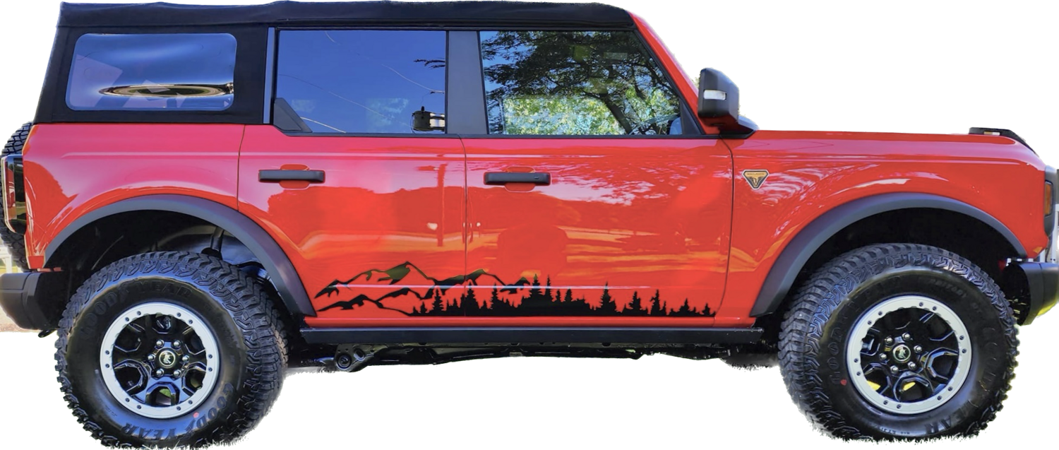 2021-up Ford Bronco Lower Body Mountain/Forest Graphics Kit