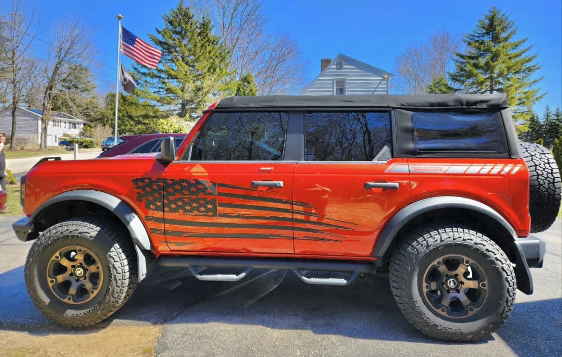 2021-up Ford Bronco Large Tattered Flag Graphics Kit