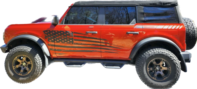 2021-up Ford Bronco Large Tattered Flag Graphics Kit
