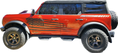 2021-up Ford Bronco Large Tattered Flag Graphics Kit