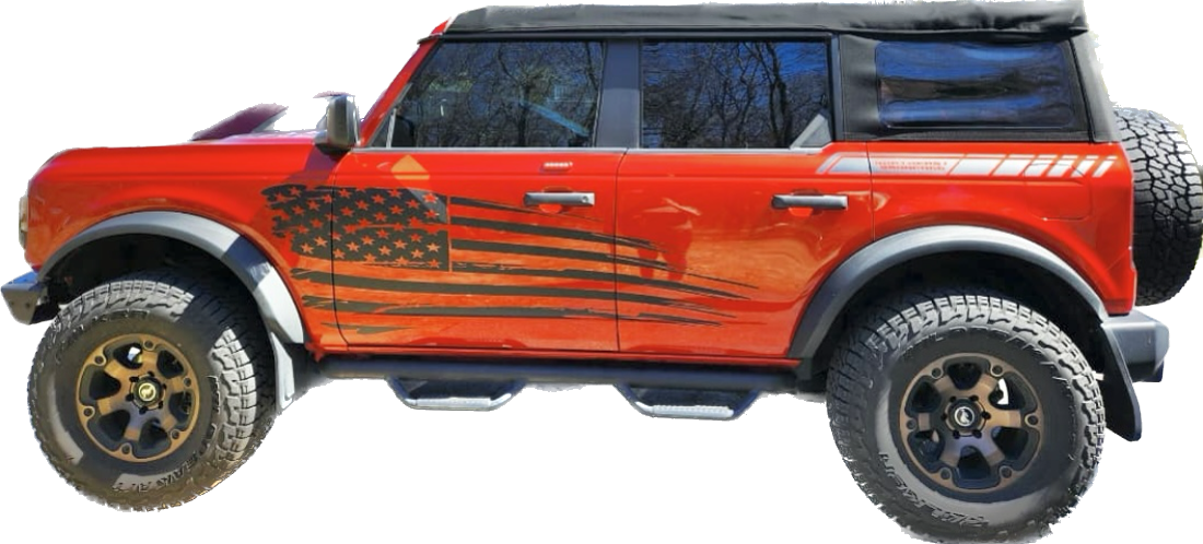2021-up Ford Bronco Large Tattered Flag Graphics Kit