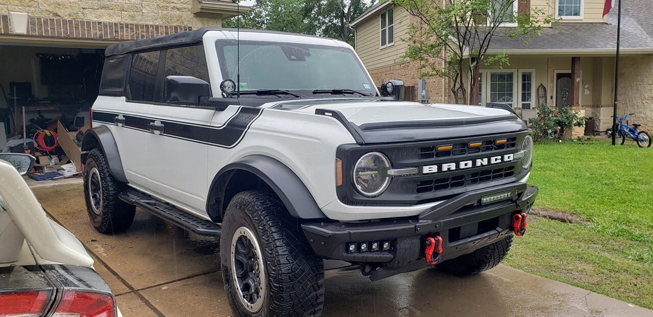 2021-up Ford Bronco Retro Special Decor Style Side/Hood Graphics Kit (Below Body Line Wide Stripe)