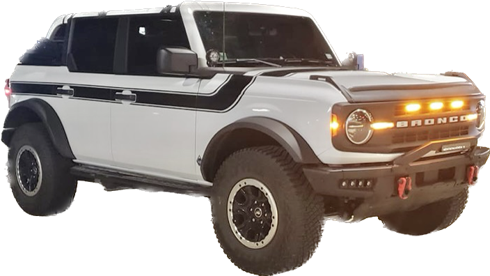 2021-up Ford Bronco Retro Special Decor Style Side/Hood Graphics Kit (Below Body Line Wide Stripe)