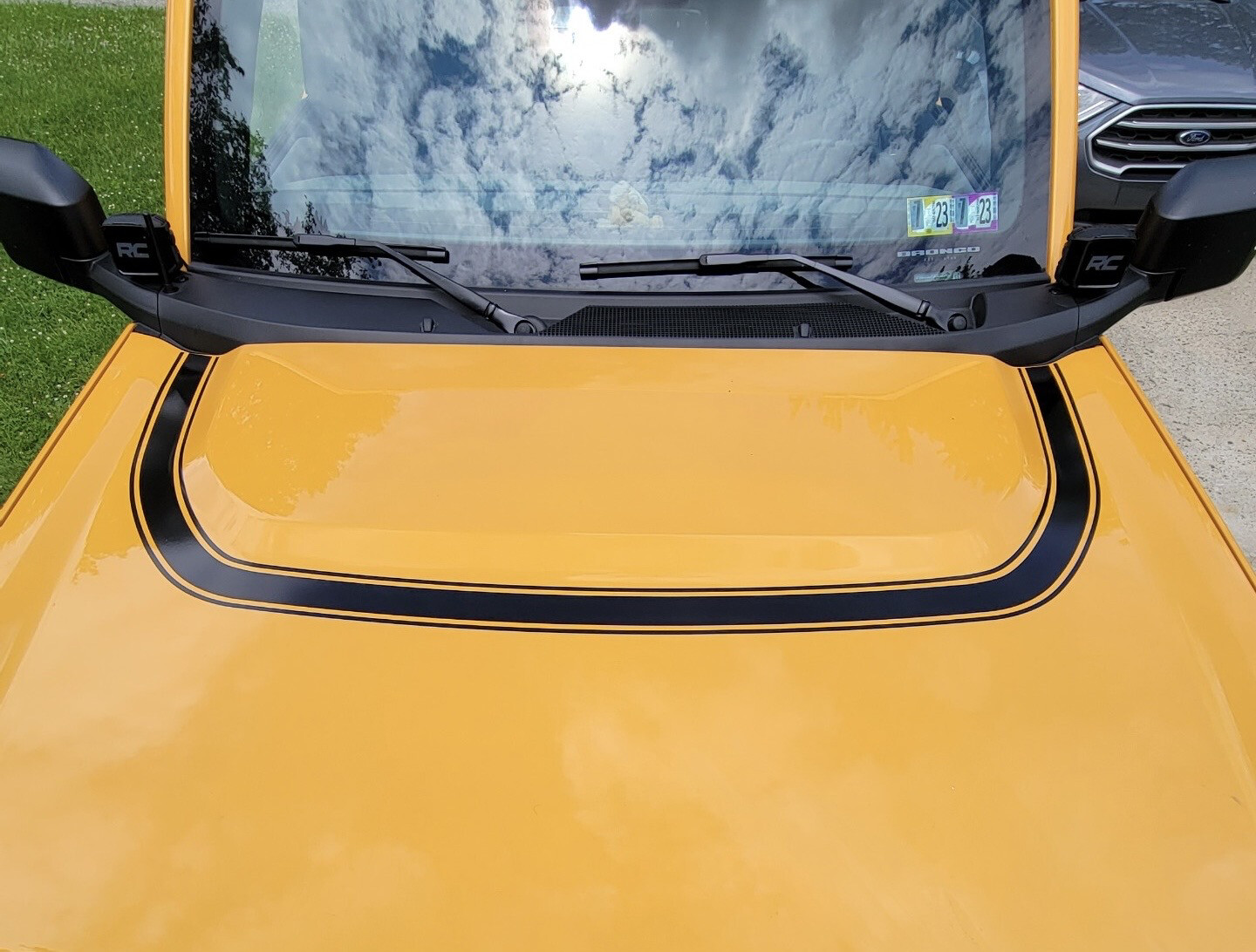 2021-up Ford Bronco Retro Explorer #1 Style Hood Bump Surround Vinyl Graphics Kit