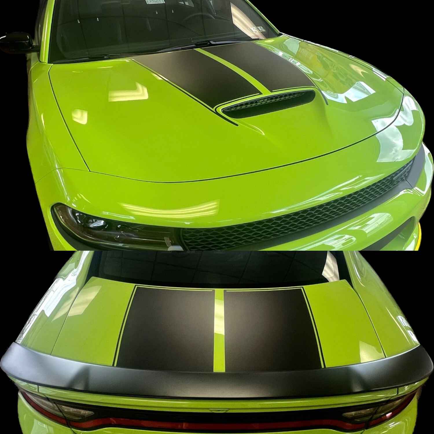 2015 - Up Dodge Charger SRT Hellcat RT GT Scat Pack 6 Piece Hood/Trunk/Spoiler Rally Stripes