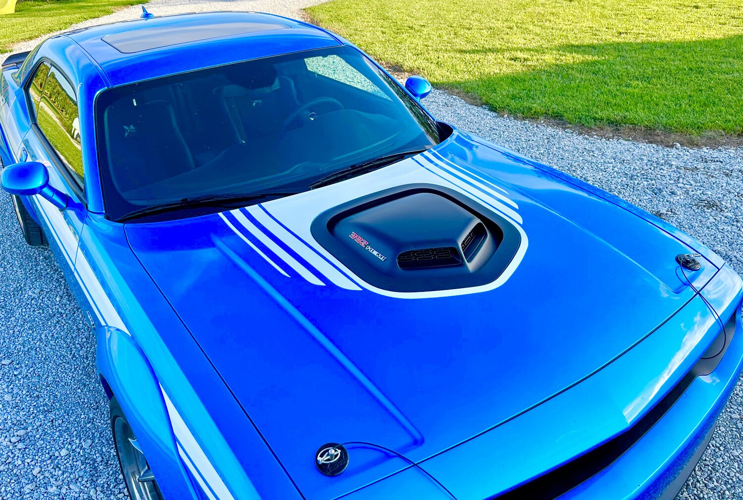 2014 - Up Dodge Challenger Shaker Style Hood Only Stripe Kit